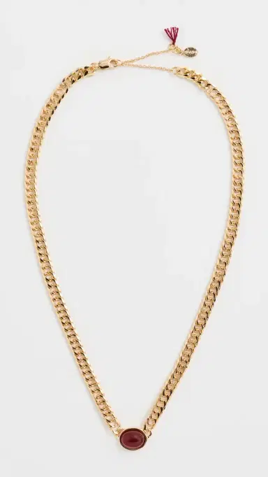 Shashi Casa Gemstone Necklace Gold One Size | Thumbnail 4
