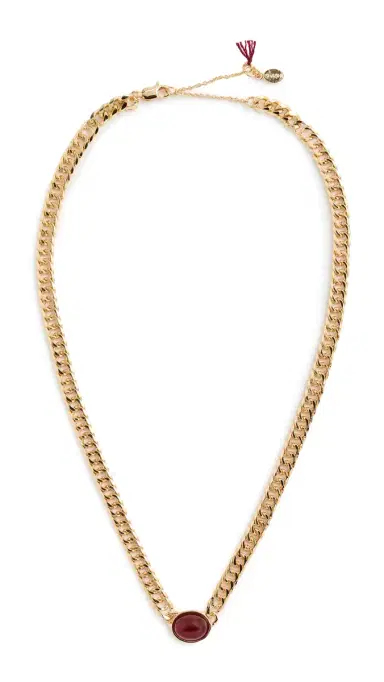 Shashi Casa Gemstone Necklace Gold One Size | Thumbnail 6