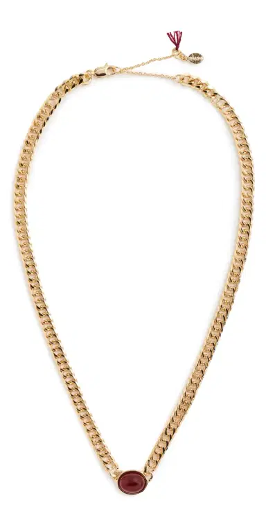 Shashi Casa Gemstone Necklace Gold One Size | Thumbnail 1