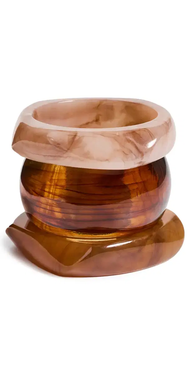 Thick Resin Bangle Combo Set Multi Color One Size