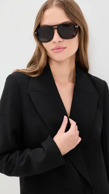 Tom Ford Rosco Sunglasses Shiny Black One Size | Thumbnail 3 Tom Ford Rosco Sunglasses Shiny Black One Size | Thumbnail 3