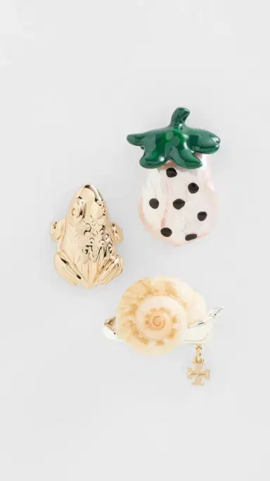 Tory Burch Curiosity Charm Pin Set Multi One Size | Thumbnail 2 Tory Burch Curiosity Charm Pin Set Multi One Size | Thumbnail 2