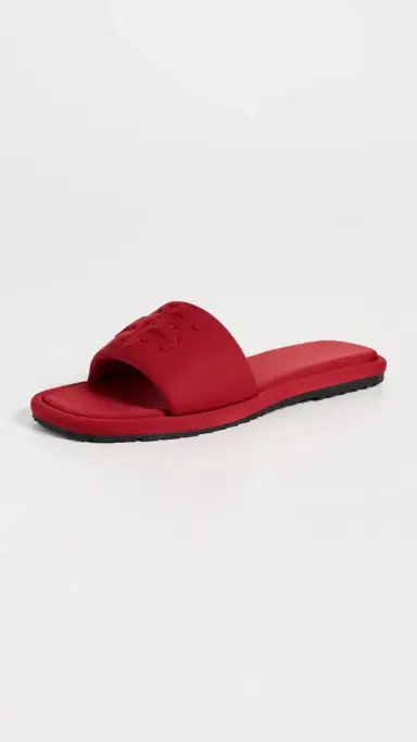 Tory Burch Double T Sport Slides Red Scuba 6 | Thumbnail 2