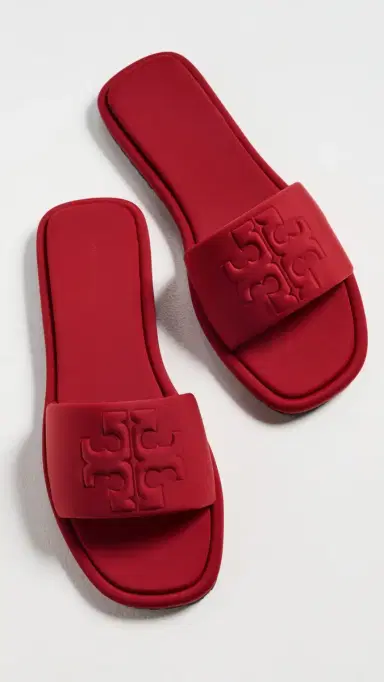 Tory Burch Double T Sport Slides Red Scuba 6 | Thumbnail 5