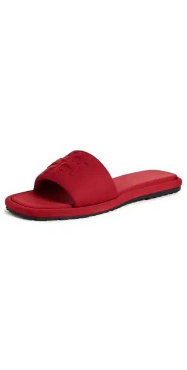 Tory Burch Double T Sport Slides Red Scuba 6 | Thumbnail 1