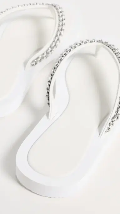 Tory Burch Kira Chain Flip Flops Bianco 6 | Thumbnail 4