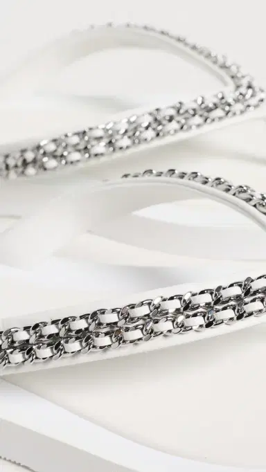 Tory Burch Kira Chain Flip Flops Bianco 6 | Thumbnail 6