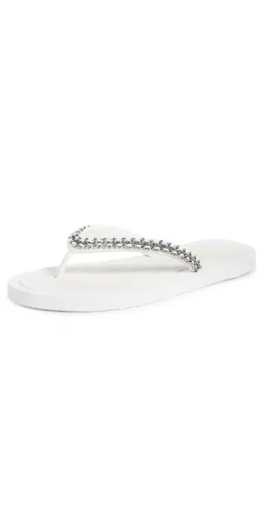 Tory Burch Kira Chain Flip Flops Bianco 6 | Thumbnail 1