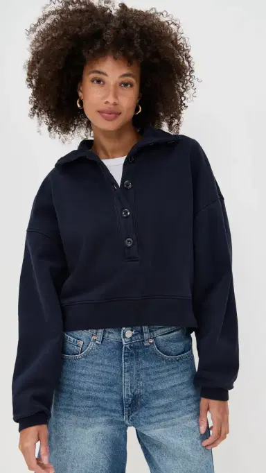 Citizens of Humanity Mirelle Funnel Neck Top Navy | Thumbnail 2 Citizens of Humanity Mirelle Funnel Neck Top Navy | Thumbnail 2