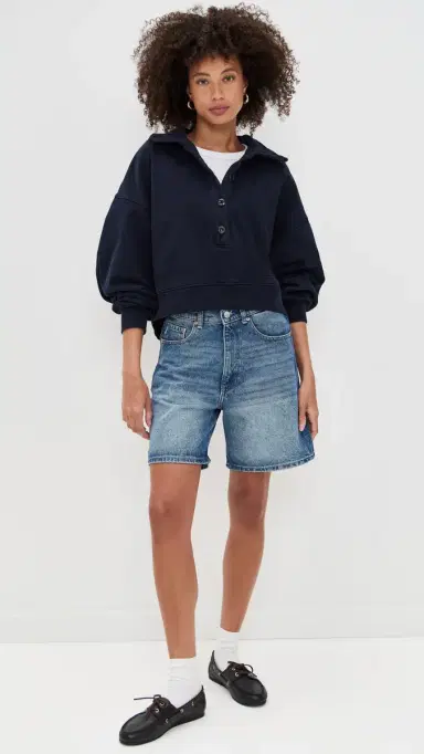 Citizens of Humanity Mirelle Funnel Neck Top Navy | Thumbnail 5 Citizens of Humanity Mirelle Funnel Neck Top Navy | Thumbnail 5