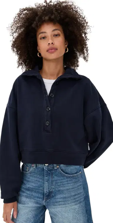 Citizens of Humanity Mirelle Funnel Neck Top Navy | Thumbnail 1 Citizens of Humanity Mirelle Funnel Neck Top Navy | Thumbnail 1