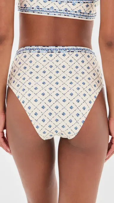 Shani Shemer Thelma Bikini Bottoms Blue Mosaic Print M | Thumbnail 3
