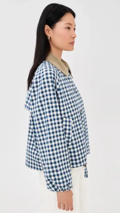 Barbour Ovingham Casual Jacket Gingham Navy/Neutral 4 | Thumbnail 4 Barbour Ovingham Casual Jacket Gingham Navy/Neutral 4 | Thumbnail 4