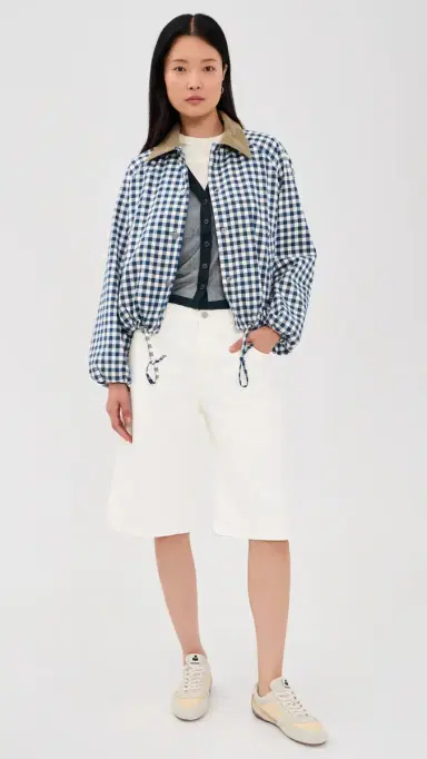Barbour Ovingham Casual Jacket Gingham Navy/Neutral 4 | Thumbnail 5 Barbour Ovingham Casual Jacket Gingham Navy/Neutral 4 | Thumbnail 5