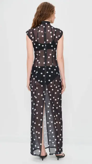 LIONESS Redefined Maxi Dress Noir Polka | Thumbnail 3