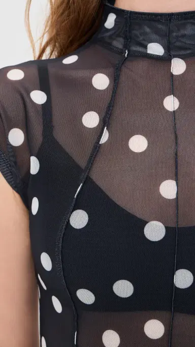 LIONESS Redefined Maxi Dress Noir Polka | Thumbnail 6