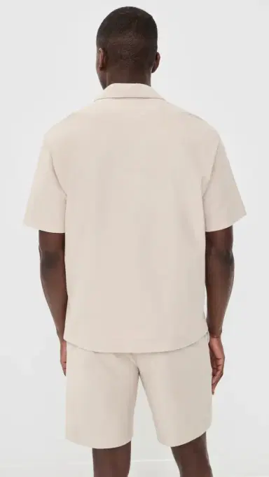 Theory oft Terry Collar Shirt Warm ilver Cloud | Thumbnail 3