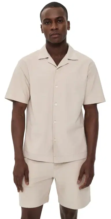 Theory oft Terry Collar Shirt Warm ilver Cloud | Thumbnail 1