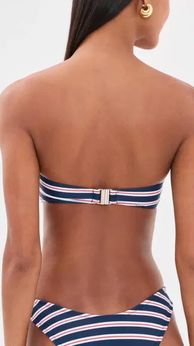 LIONESS Bisous Bandeau Bikini Top Navy Stripe S | Thumbnail 3