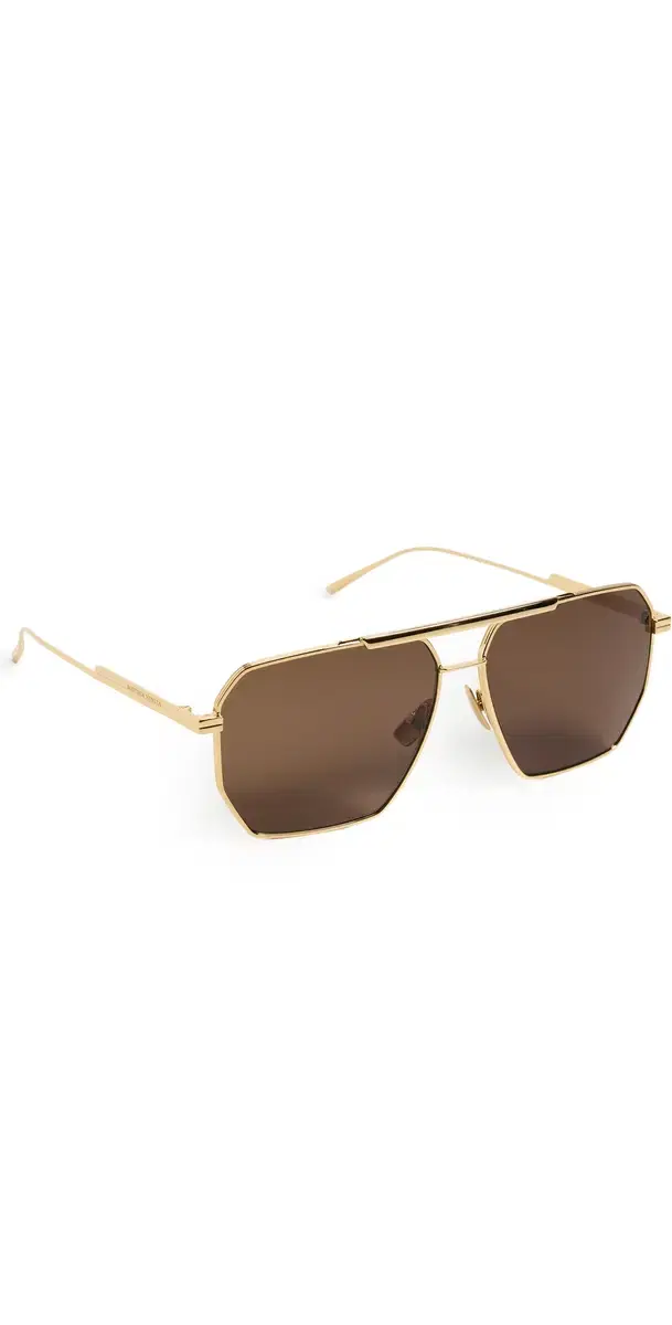 Bottega Veneta Classic Aviator Sunglasses Gold-Gold-Brown One Size