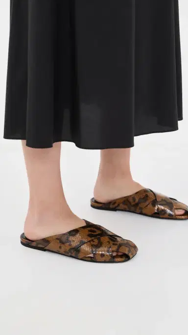 Proenza Schouler Slant Cross Slides In Embossed Python Ochre Multi 39 | Thumbnail 3