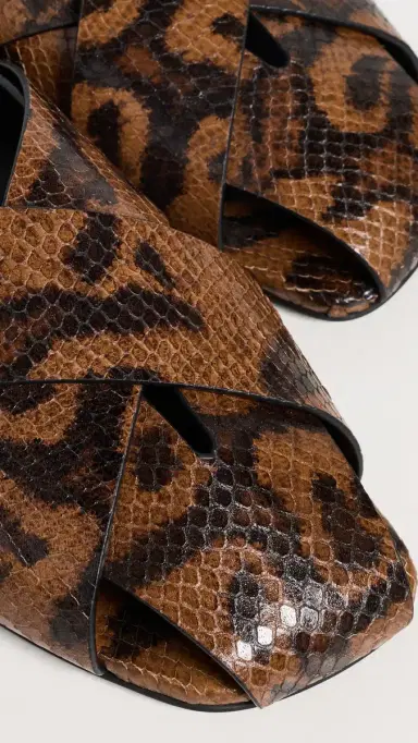 Proenza Schouler Slant Cross Slides In Embossed Python Ochre Multi 39 | Thumbnail 6