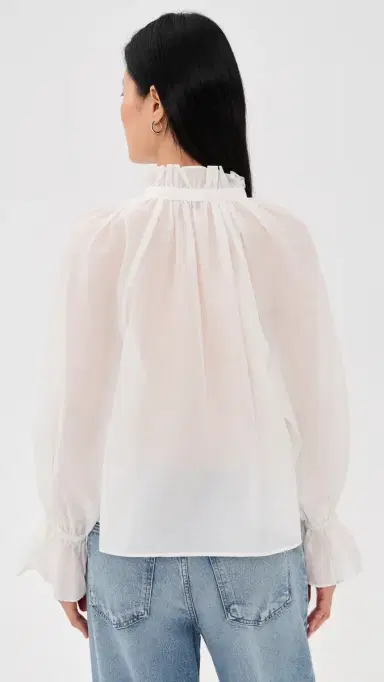 Polo Ralph Lauren Cotton-Silk Organdy Blouse White S | Thumbnail 3 Polo Ralph Lauren Cotton-Silk Organdy Blouse White S | Thumbnail 3