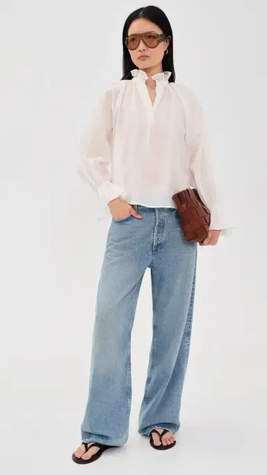 Polo Ralph Lauren Cotton-Silk Organdy Blouse White S | Thumbnail 5 Polo Ralph Lauren Cotton-Silk Organdy Blouse White S | Thumbnail 5