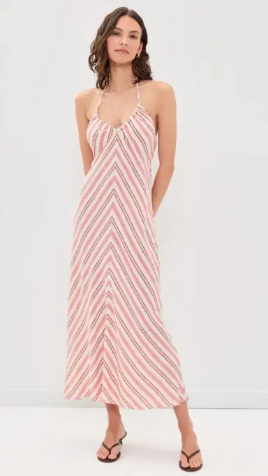 XIRENA aggie Midi Dress Dusty Pink Stripe | Thumbnail 2