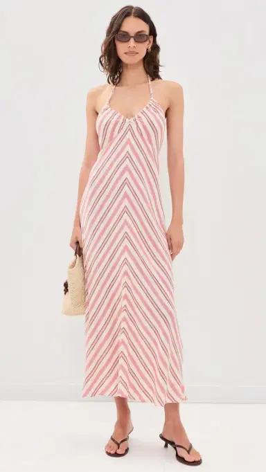 XIRENA aggie Midi Dress Dusty Pink Stripe | Thumbnail 5