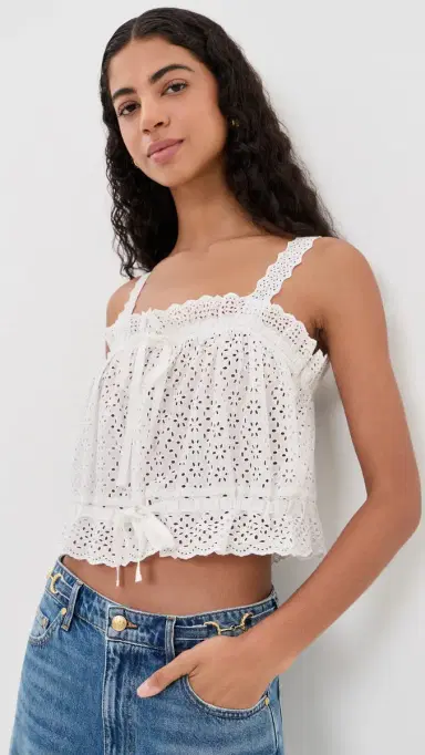 Ulla Johnson Isola Cotton Top Pristine | Thumbnail 2