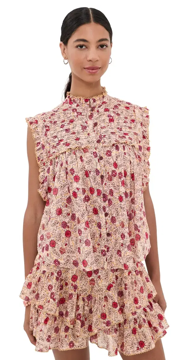 Isabel Marant Étoile Dersia Top Ecru/Raspberry