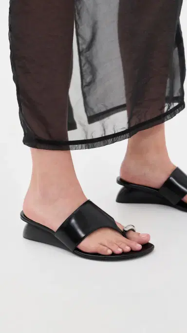 Tory Burch Pierced Wedge Sandals 45mm Perfect Black | Thumbnail 3