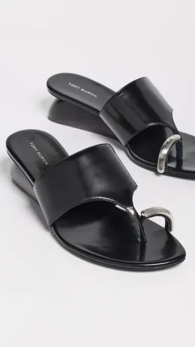 Tory Burch Pierced Wedge Sandals 45mm Perfect Black | Thumbnail 5