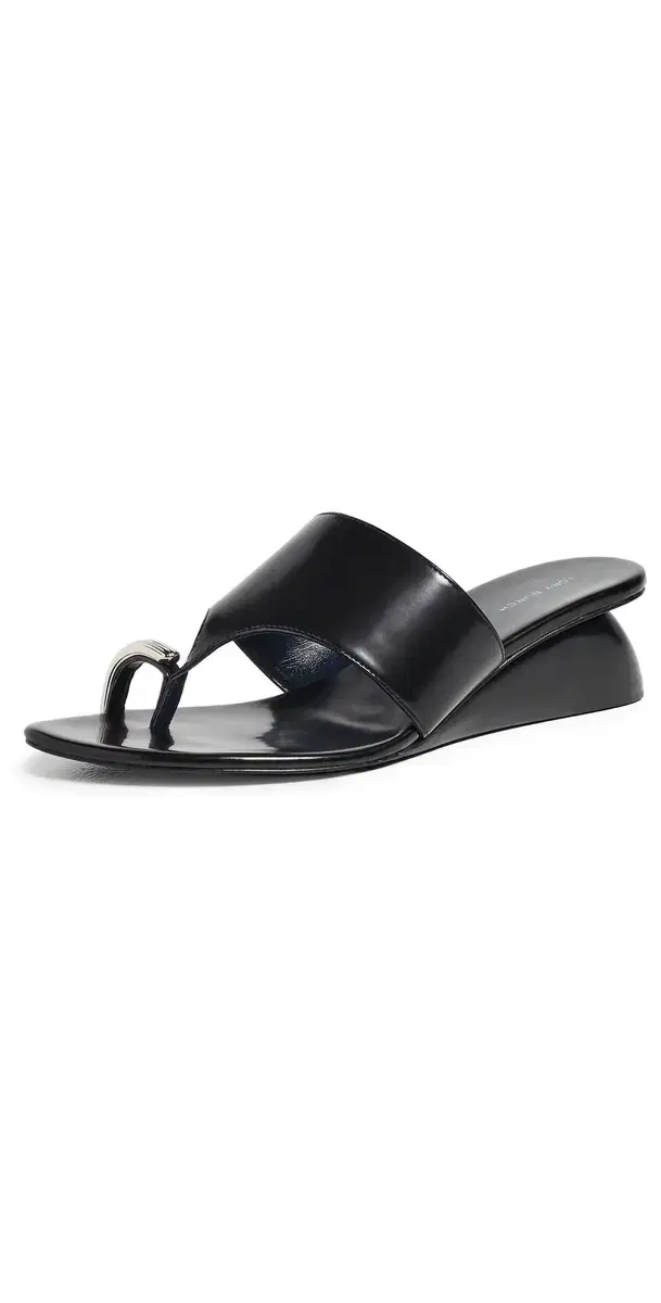 Tory Burch Pierced Wedge Sandals 4mm Perfect Black
