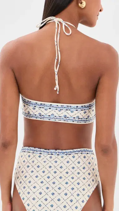 Shani Shemer Edie Bikini Top Blue osaic Print | Thumbnail 3