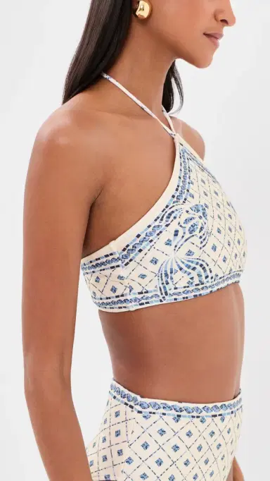 Shani Shemer Edie Bikini Top Blue osaic Print | Thumbnail 4