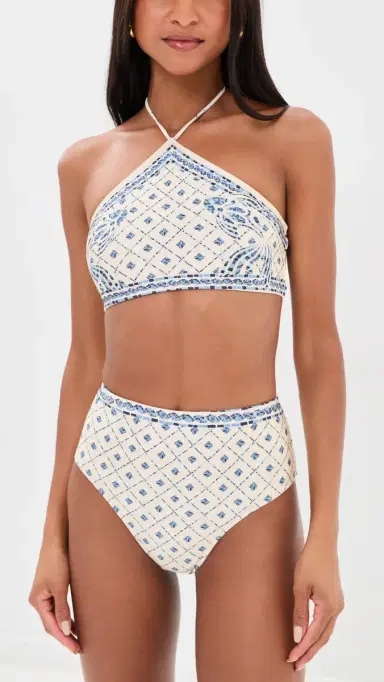 Shani Shemer Edie Bikini Top Blue osaic Print | Thumbnail 5