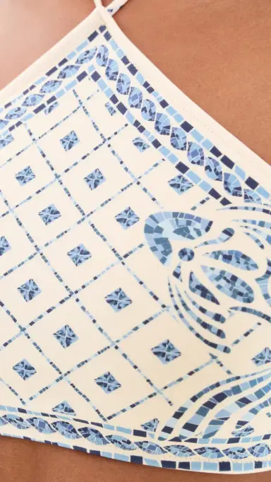 Shani Shemer Edie Bikini Top Blue osaic Print | Thumbnail 6