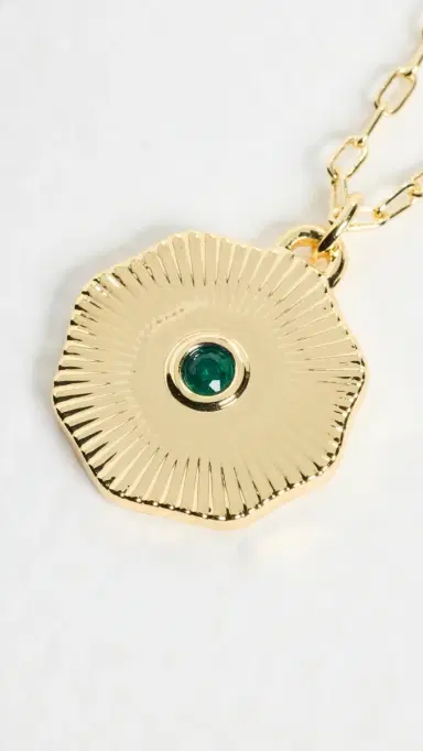 Gorjana Birthstone Coin Necklace May One Size | Thumbnail 4