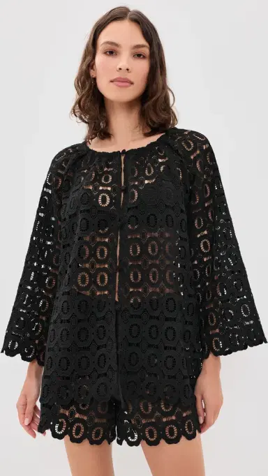 Hill House Home The Enella Coverup Tunic Black S | Thumbnail 2