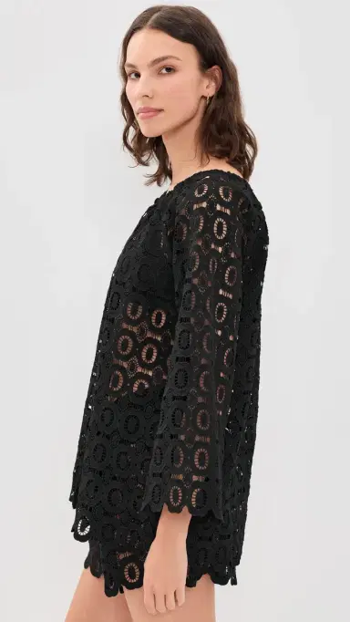 Hill House Home The Enella Coverup Tunic Black S | Thumbnail 4
