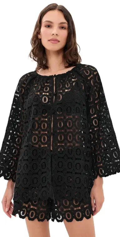 Hill House Home The Enella Coverup Tunic Black S | Thumbnail 1