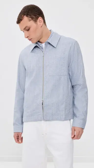 Wax London Eldon Cotton inen Herringbone Jacket ight Blue | Thumbnail 2 Wax London Eldon Cotton inen Herringbone Jacket ight Blue | Thumbnail 2