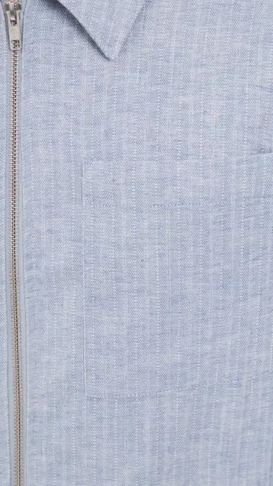 Wax London Eldon Cotton inen Herringbone Jacket ight Blue | Thumbnail 6 Wax London Eldon Cotton inen Herringbone Jacket ight Blue | Thumbnail 6