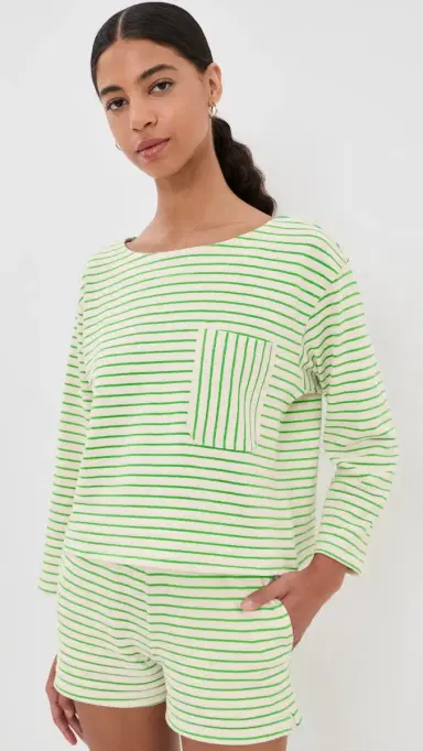 Askk NY Easy triped Pullover Green Stripe | Thumbnail 2