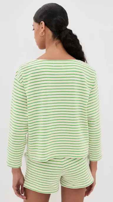 Askk NY Easy triped Pullover Green Stripe | Thumbnail 3