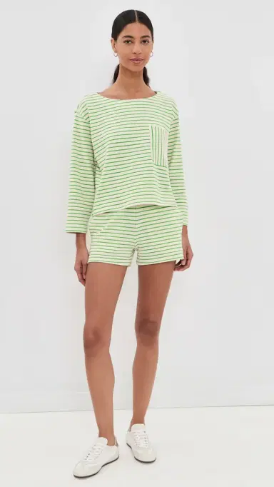 Askk NY Easy triped Pullover Green Stripe | Thumbnail 5