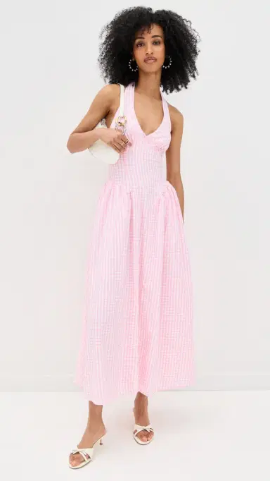 Runaway the Label Alicia Midi Dress Pink Gingham | Thumbnail 2