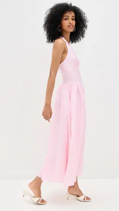 Runaway the Label Alicia Midi Dress Pink Gingham | Thumbnail 4